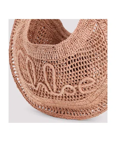 Chloé Chloe Women Antiqued Pink Raffia Banana Handbag In Neutral