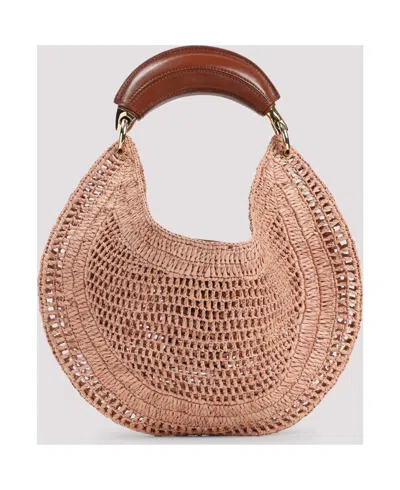 Chloé Chloe Women Antiqued Pink Raffia Banana Handbag In Neutral