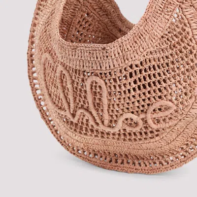 Chloé Chloe Women Antiqued Pink Raffia Banana Handbag In Neutral