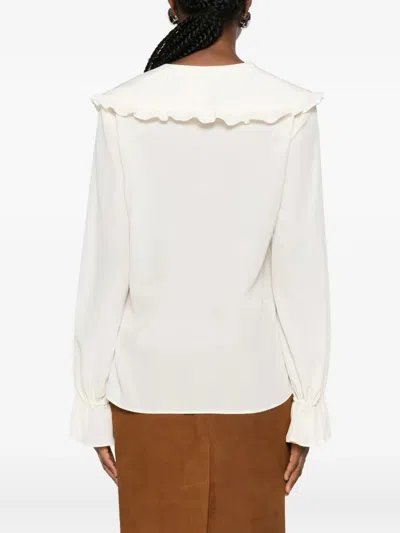 Chloé Ruffled-collar Blouse In White