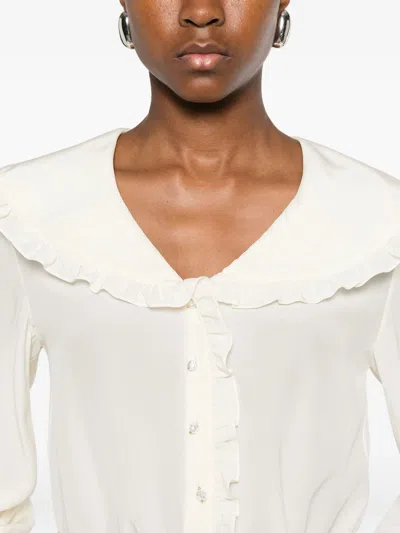 Chloé Ruffled-collar Blouse In White
