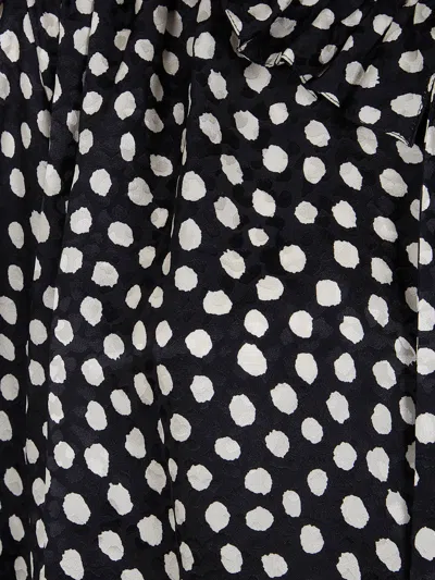 Chloé Women Black Blouse With High Neck And All-over Polka Dot Motif In Silk Woman In Multi