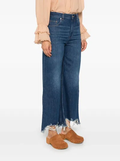 Chloé Chloe Women Wide Leg Denim In Blue