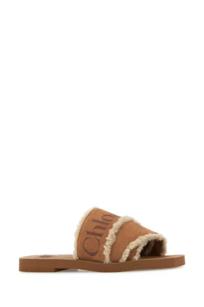 Chloé Woody Slides In Brown
