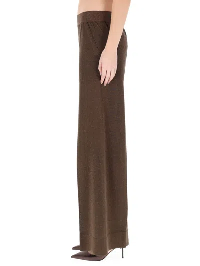 Circus Hotel Brown Viscose Blend Trousers In Brown