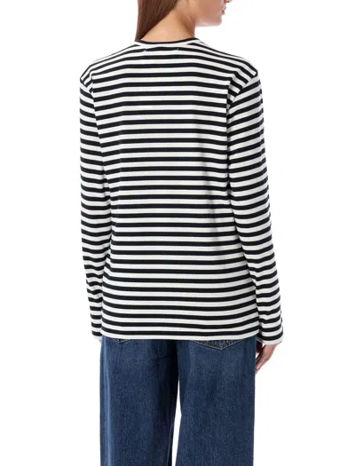 Comme Des Garçons Play Omme Des Garcons Play Single Heart Stripe T Shirt