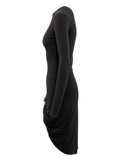 Coperni Dress Suspended Design Asymmetric Hem Buckle In Black