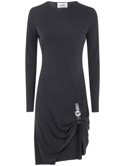 Coperni Dress Suspended Design Asymmetric Hem Buckle In Black