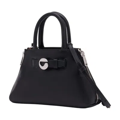 Coperni Structured Shoulder Bag Circular Clasp In Black