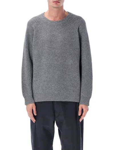 Corridor Wool And Cashmere Blend Ribbed Crewneck Sweater In Gray