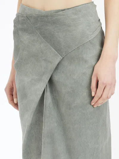 Cortana Ryo Linen And Cotton Skirt In Gray