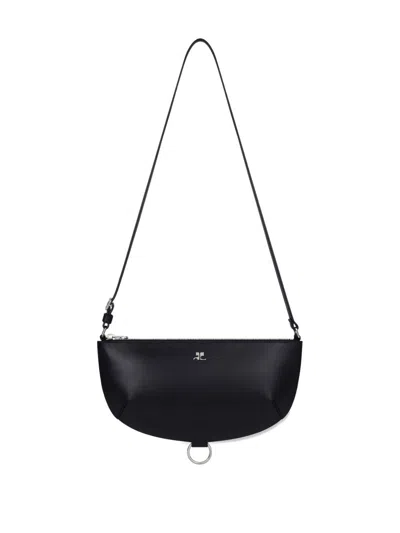 Courrèges Courreges Women Holy Eclipse Leather Shoulder Bag In Black