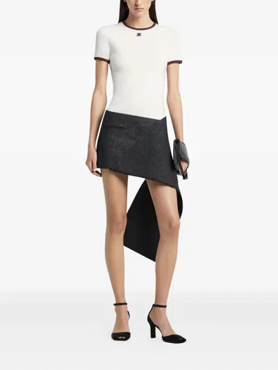 Courrèges Lemaire Dark Espresso Brown Short Puffer Blouson In White