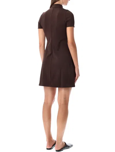 Courrèges Mini Dress With High Collar And Pockets In Brown