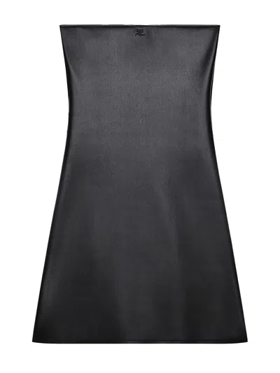 Courrèges Strapless Mini Dress With Back Strap Detail In Black