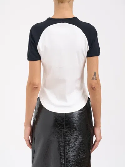 Courrèges Circle Contras T-shirt Woman Black And White In Multi