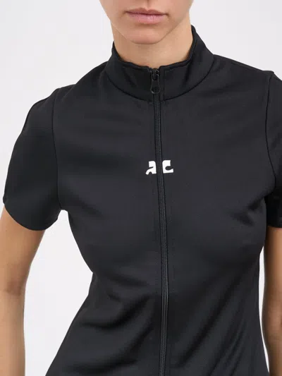 Courrèges Interlock Zipped Top In Black