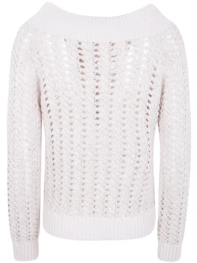 D Exterior D.exterior Braid Crystals Boatneck Sweater In White