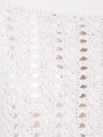 D Exterior D.exterior Braid Crystals Boatneck Sweater In White