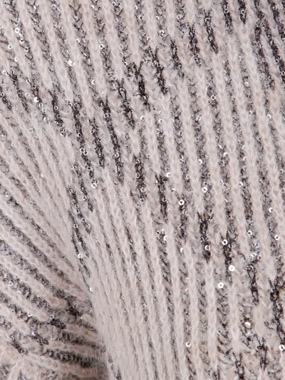 D Exterior Relaxed Fit Beige Knit Sweater With Timeless Design In Gray