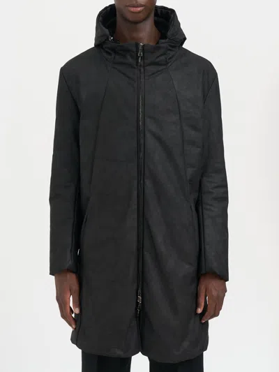 Daniele Basta Leather Long Jacket In Black