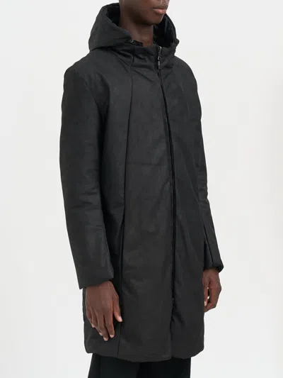 Daniele Basta Leather Long Jacket In Black