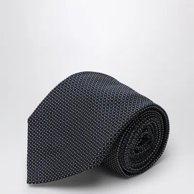 Destin Blue Polka Dot Silk Tie In Gray