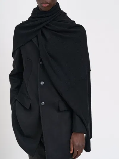 Devoa Wool Scarf In Black