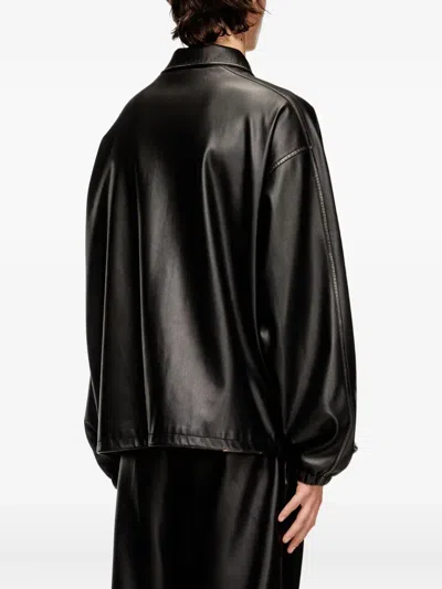 Diesel Distressed Technical Fabric Jacket In Black