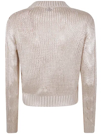 Diesel Knit Sweater With Round Neck And Long Sleeves In Neutral
