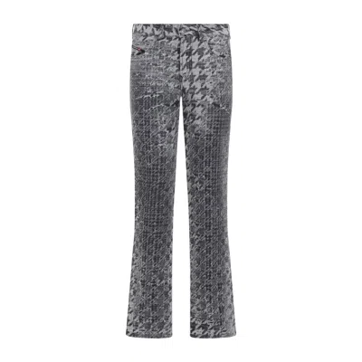 Diesel Houndstooth Pattern Jeans With Flared Leg Design In Gray