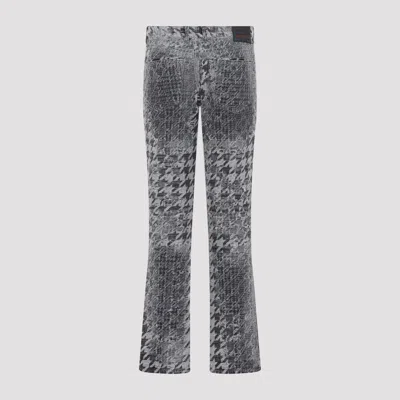 Diesel Houndstooth Pattern Jeans With Flared Leg Design In Gray