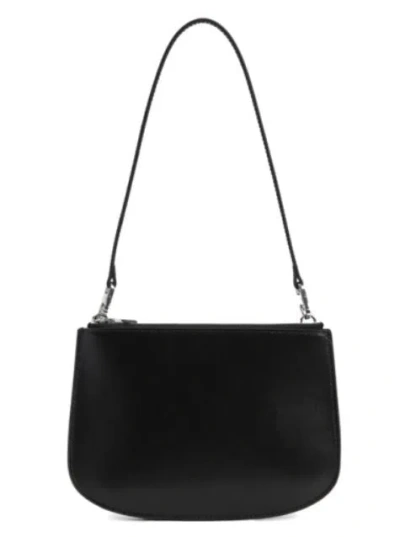 Diesel Twin-double-pouch Embossed-leather Shoulder Bag In Black