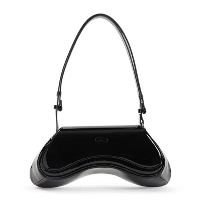 Diesel Play-crossbody Bag In Semi Gloss Leather In Black