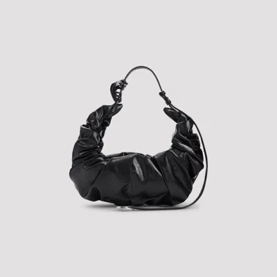 Diesel Grab-d L-large Scrunched Hobo Bag In Shiny Pu In Black