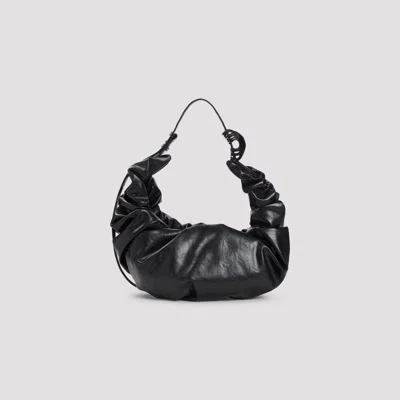 Diesel Grab-d L-large Scrunched Hobo Bag In Shiny Pu In Black