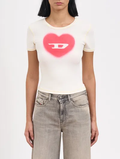 Diesel Off-white T-ele T-shirt In Neutral