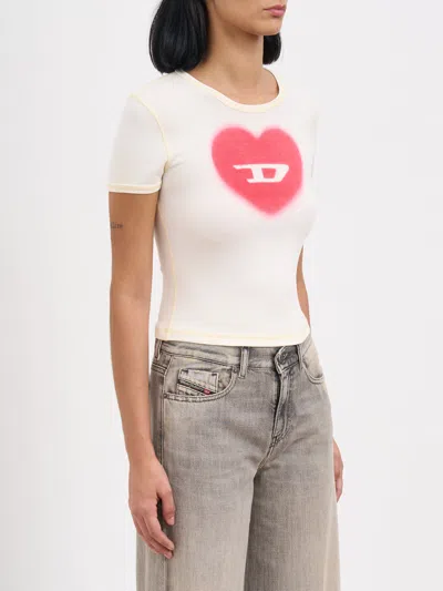 Diesel Off-white T-ele T-shirt In Neutral