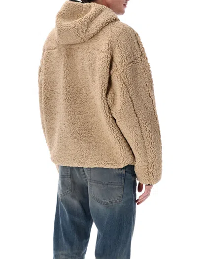 Diesel S-zat Teddy Zip Hoodie In Brown