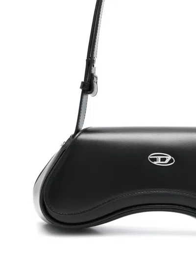 Diesel Play-crossbody Bag In Semi Gloss Leather In Black