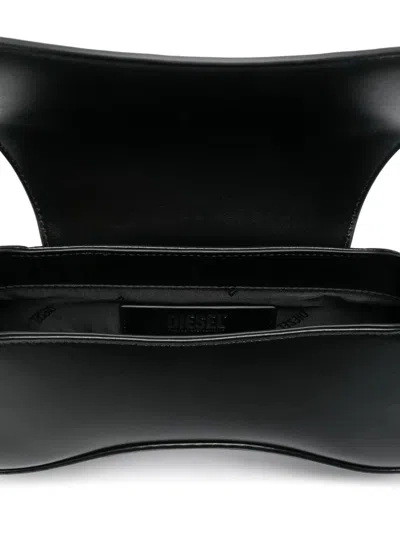Diesel Play-crossbody Bag In Semi Gloss Leather In Black