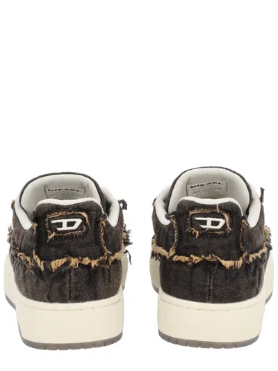 Diesel Casual Low-top Sneakers Frayed Detail In Brown