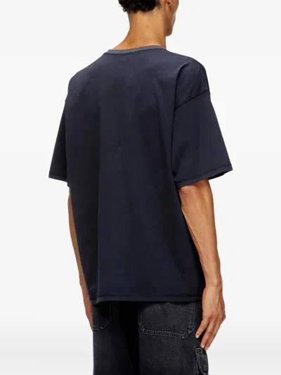 Diesel Cotton T-shirt With Oval D Print In Black