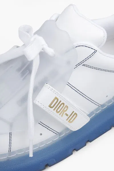 Dior -id Transparent Deep Blue Rubber Sole Sneakers White