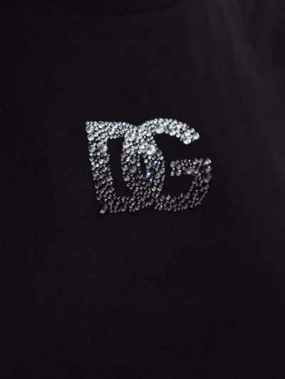 Dolce & Gabbana Black Cotton Jersey T-shirt In Black