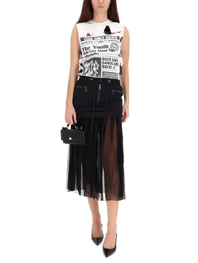 Dolce & Gabbana Black Silk Cotton Skirt In Black