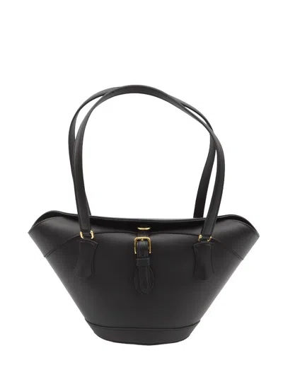 Dolce & Gabbana Leather Capri Shoulder Bag In Black