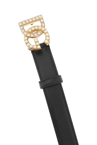 Dolce & Gabbana Cintura Con Logo Dg Gioiello In Black