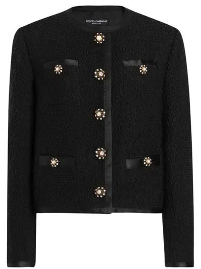 Dolce & Gabbana Luxurious Wool Silk Jackets In Black