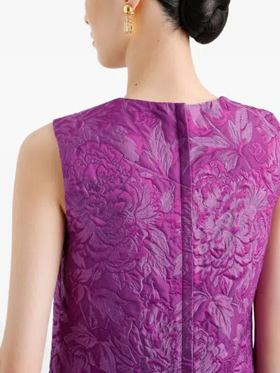 Dolce & Gabbana Mini Dress With Brocade Effect In Purple